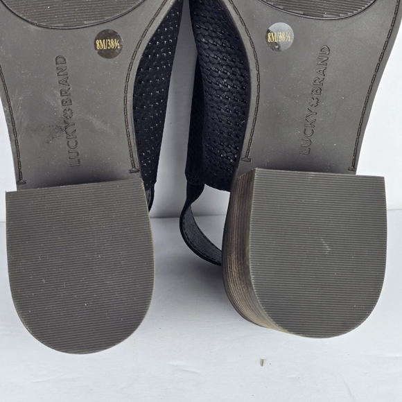 NWOT Lucky Brand Leather Womens Lideton Pump Size 8 M Slingback BlockHeel Black - Picture 10 of 10